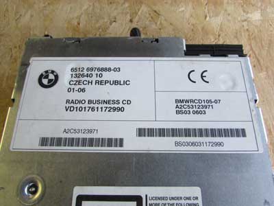 BMW Radio Business CD Player Stereo Head Unit 65126976888 2005-2008 E85 E86 Z48